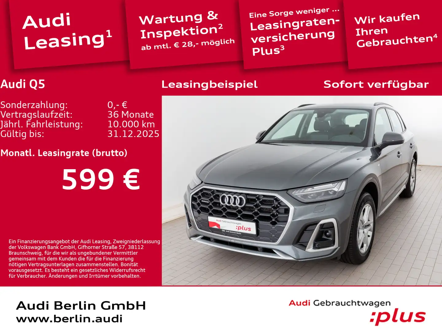 Audi Q5 S line 50 TFSI e qu.S tr. AHK HUD RFK MATRIX Grau - 1