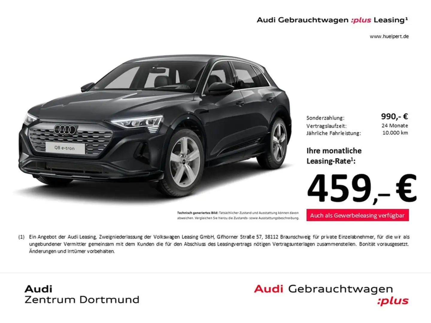 Audi Q8 e-tron 55 quattro advanced AHK 360°CAM LM20 Grau - 1