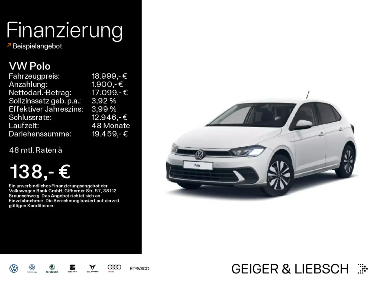 Volkswagen Polo 1.0 TSI MOVE*LED*NAVI*KLIMA*PDC*SHZ*ALLWETT Weiß - 1