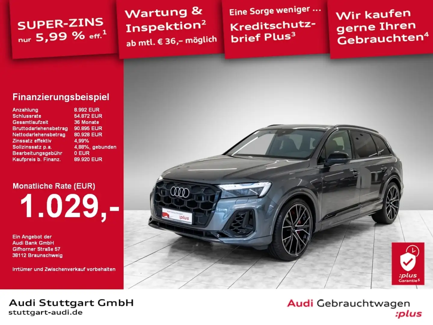 Audi Q7 S line 60 TFSI e quattro tiptronic AHK AIR Gris - 1