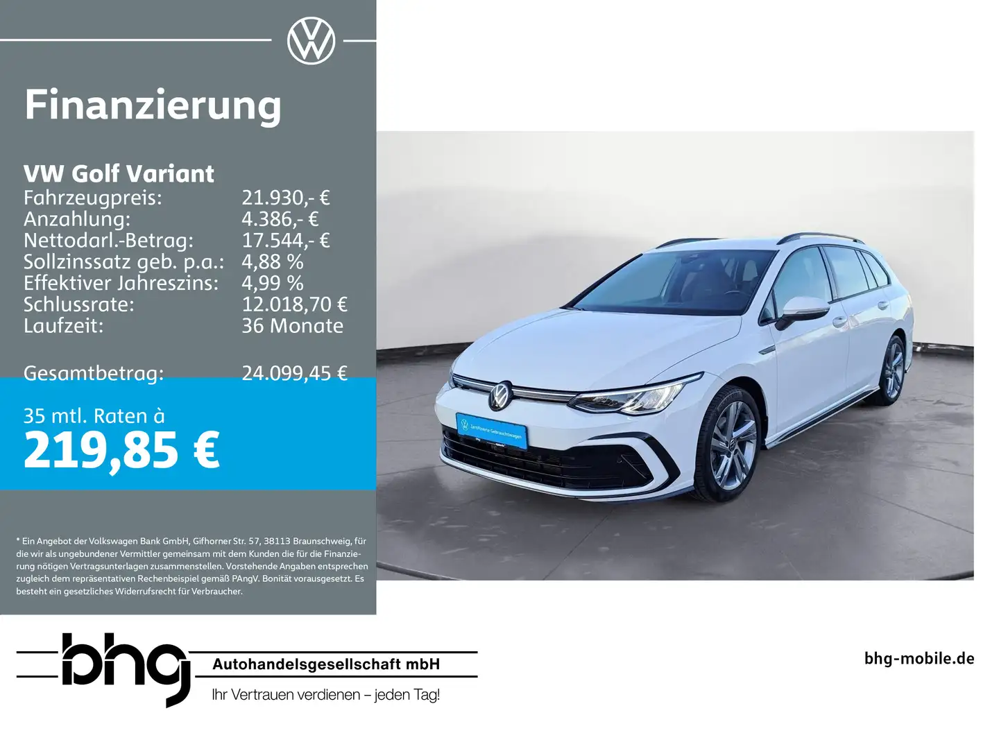 Volkswagen Golf Variant 1.5 TSI R-Line WinterPremium Navi Weiß - 1