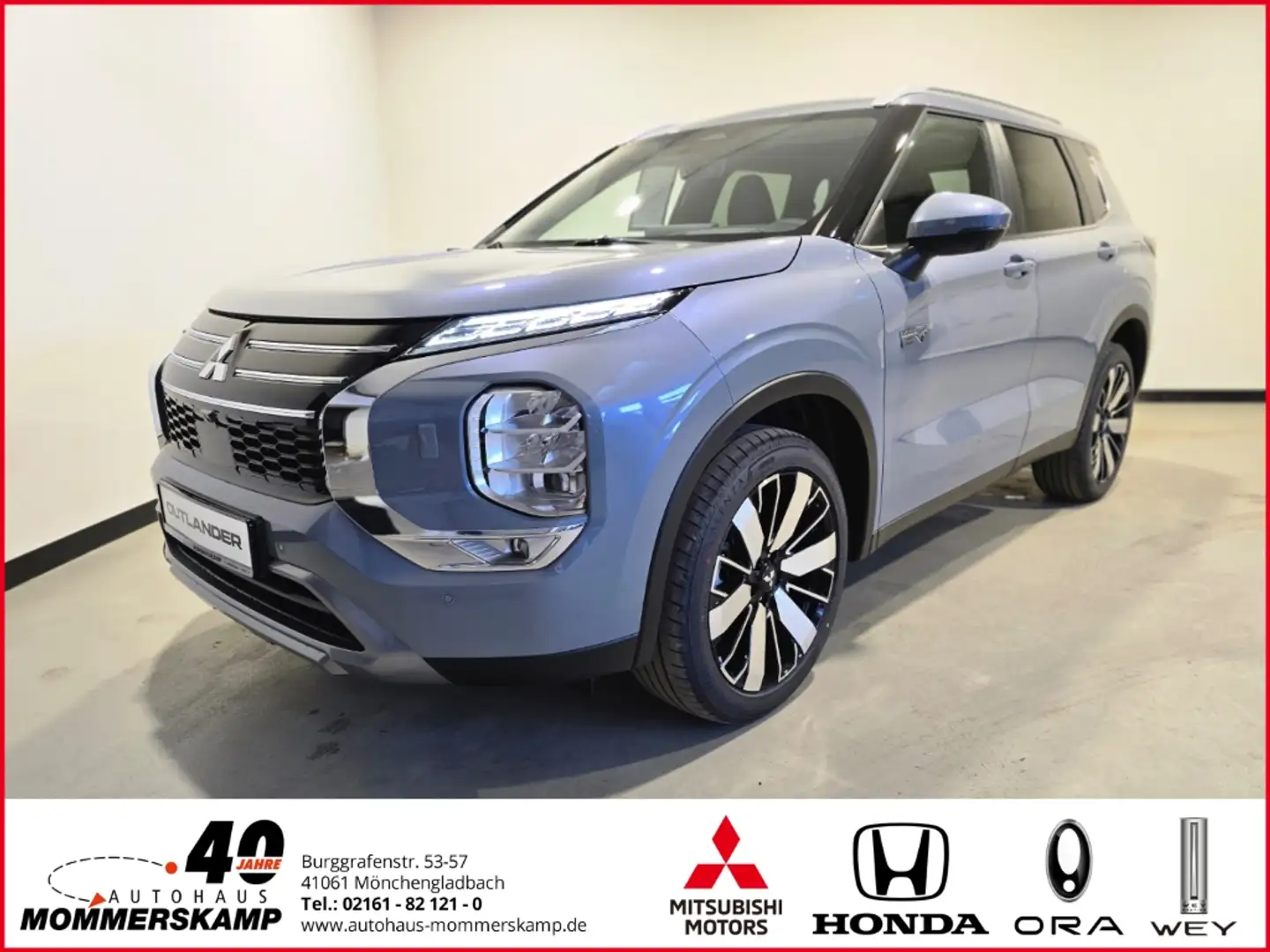 Mitsubishi Outlander 2,4 INTRO EDITION+4WD+Klima+Leder+Navi+PDC+HUD+LED Grijs - 1