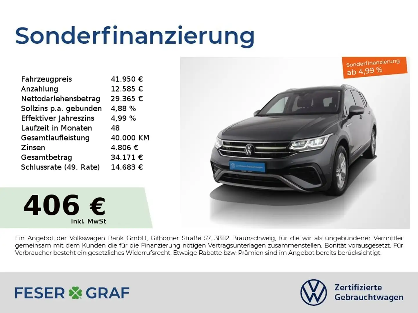 Volkswagen Tiguan Allspace 2.0 TDI Elegegance 7 SITZE AHK Gris - 1