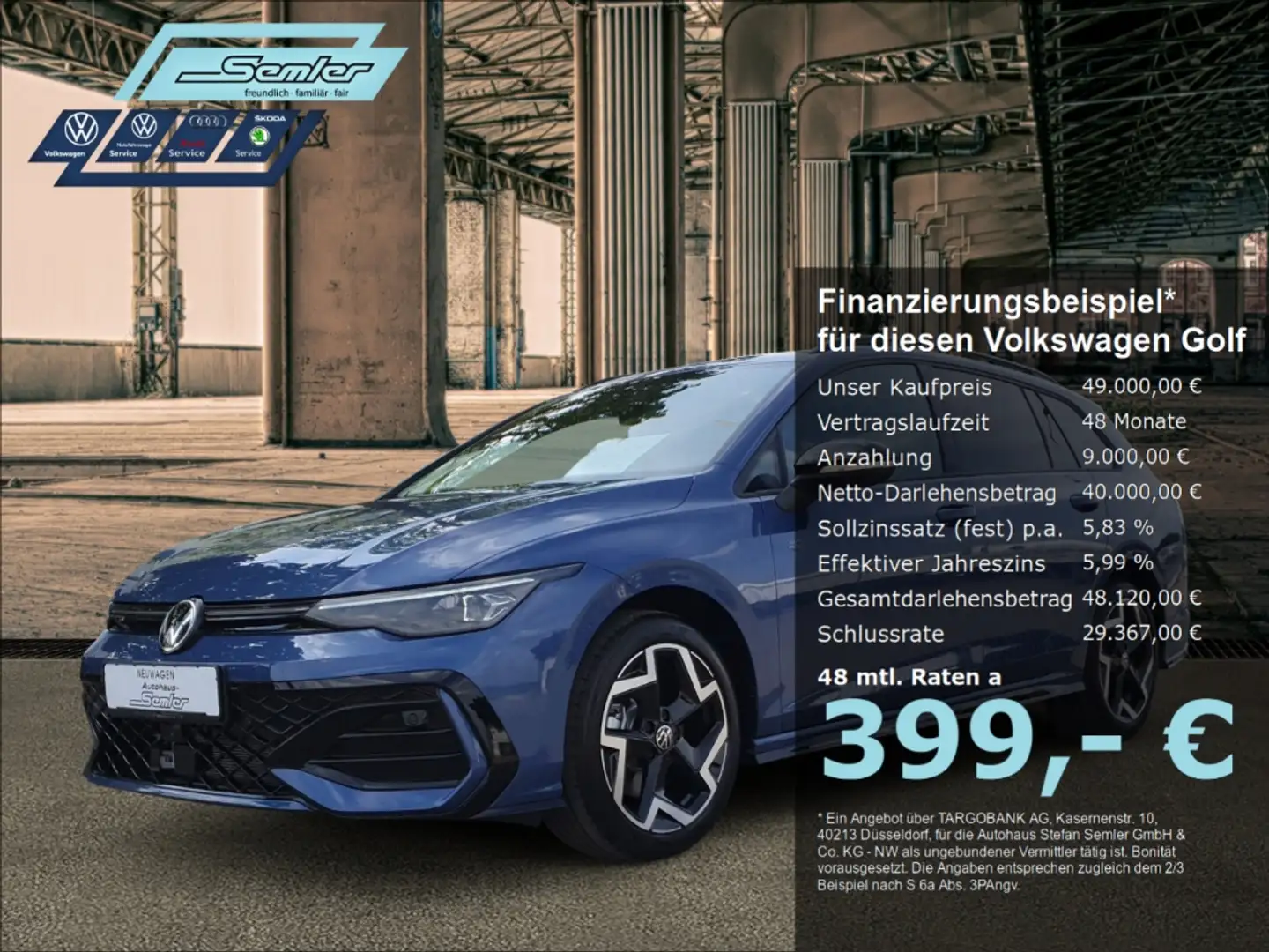 Volkswagen Golf VIII R-Line 2,0l TDI DSG HUD AHK NAVI MATRIX Blau - 1