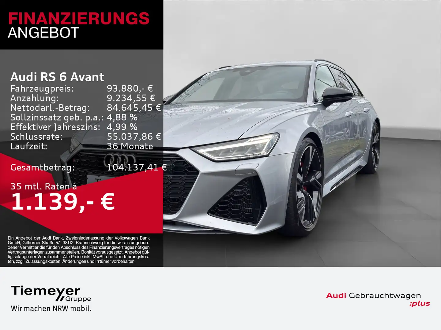 Audi RS6 RS6 Avant TFSI Q HuD SPORTSITZE KAMERA Silber - 1