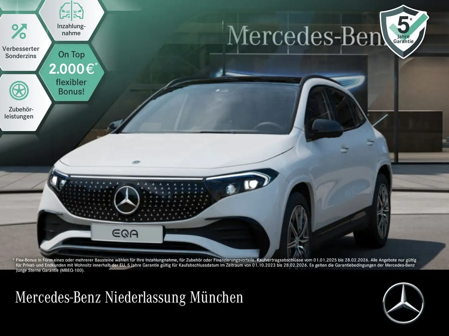 Mercedes-Benz EQA 250 AMG+NIGHT+PREMIUM+PANO+360+MEMORY+HUD+SPUR Weiß - 1
