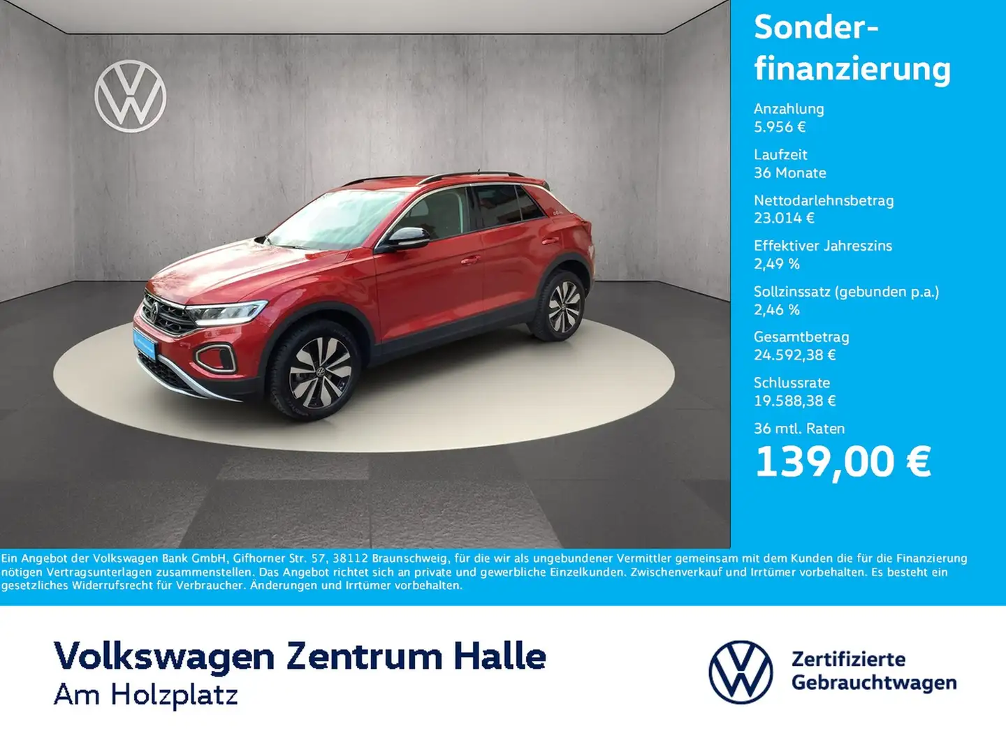 Volkswagen T-Roc 1.5 TSI Goal DSG Rouge - 1