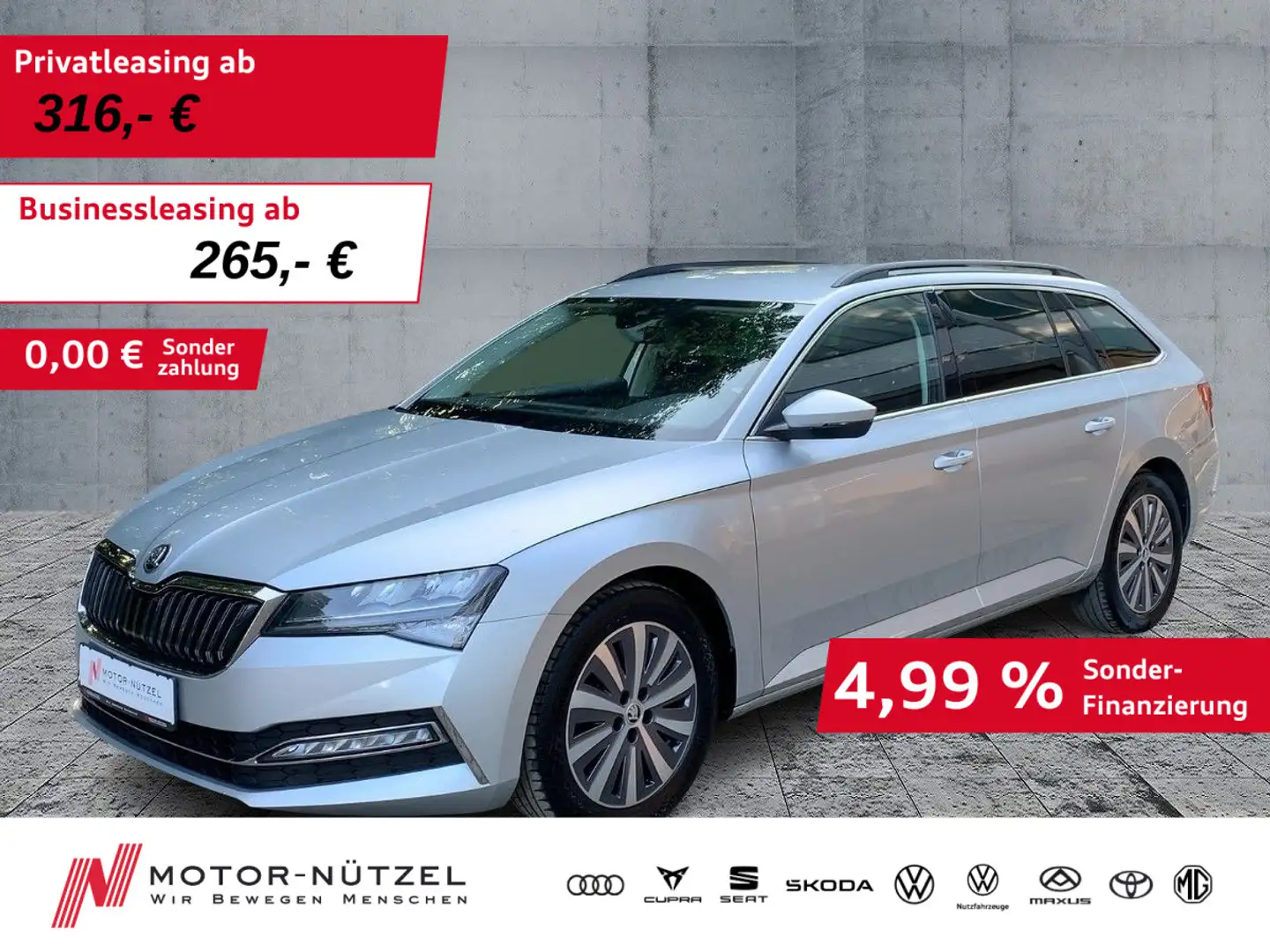 Skoda Superb Combi iV AMBITION LED+NAVI+AHK+STDHZG+VC Plateado - 1