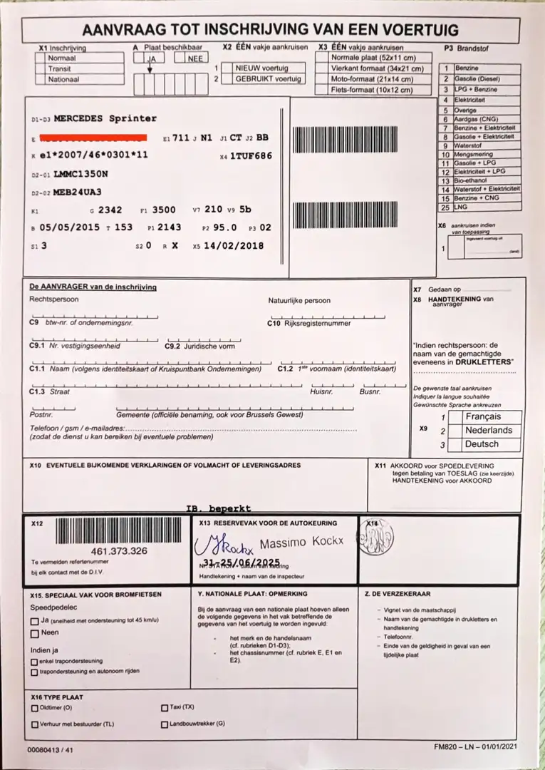 Mercedes-Benz Sprinter 2015, gekeurd,euro 5b - 2
