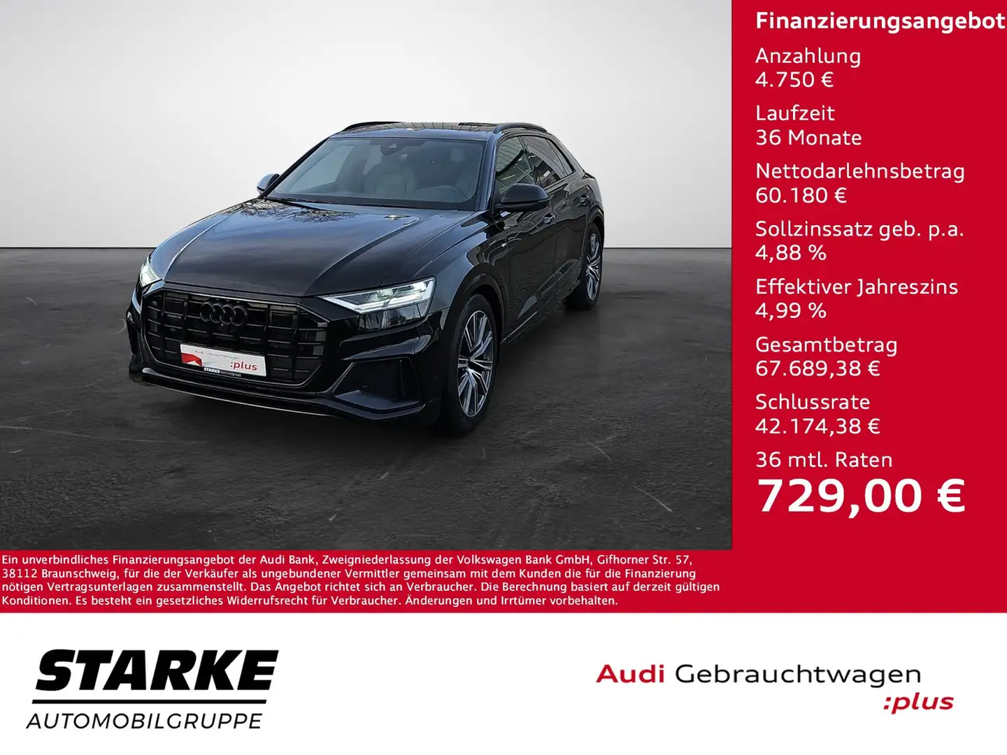 Audi Q8 50 TDI tiptronic quattro 2x S-line NaviPlus Pan... Schwarz - 1