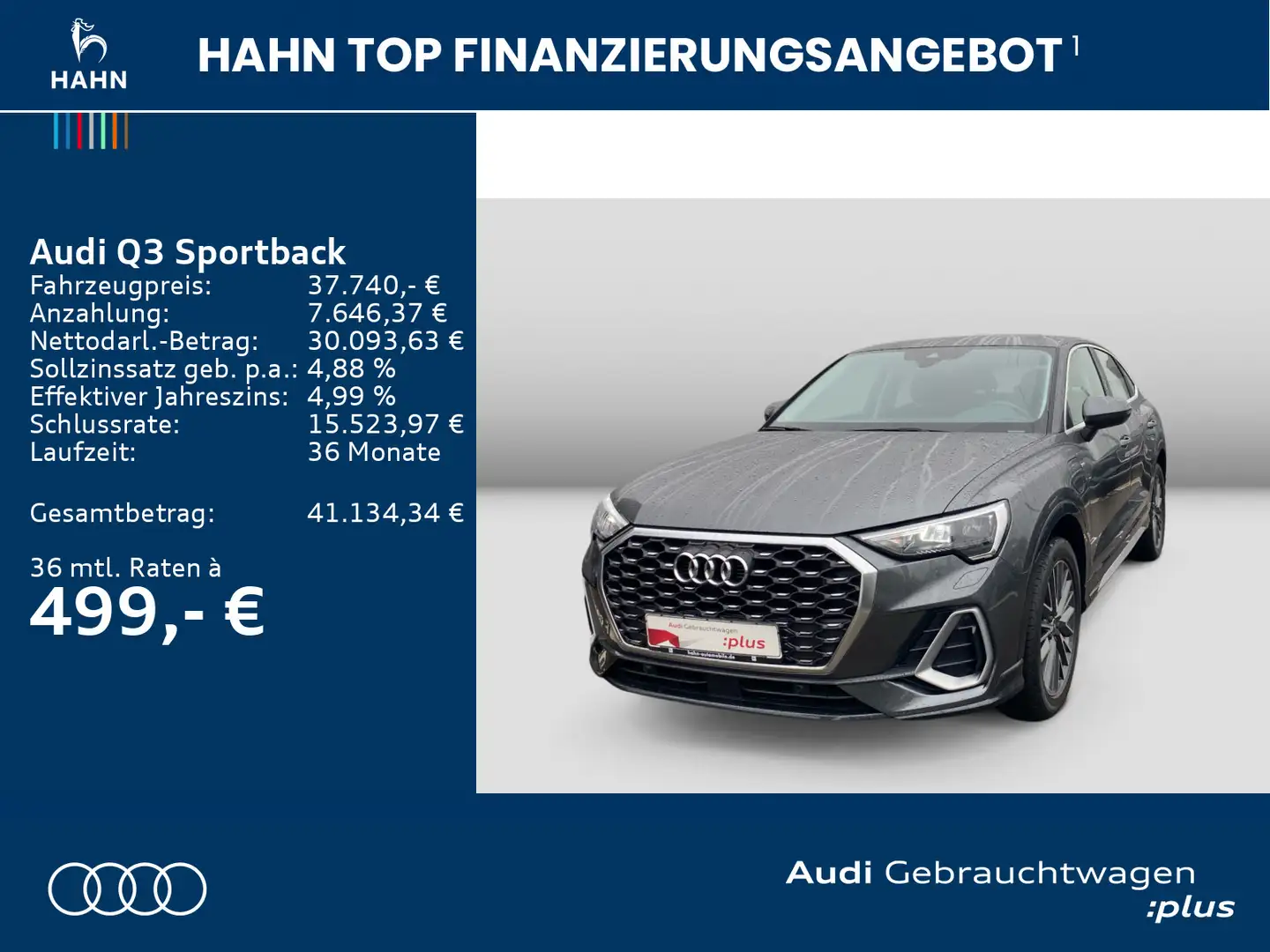 Audi Q3 45 TFSIe S tronic S line AHK Sonos Grau - 2