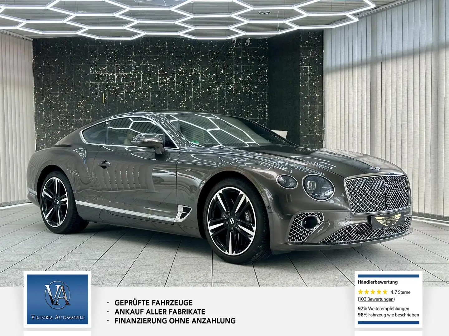 Bentley Continental GT V8 1.Hand*Massage*SpurAss*Matrix* Brun - 2