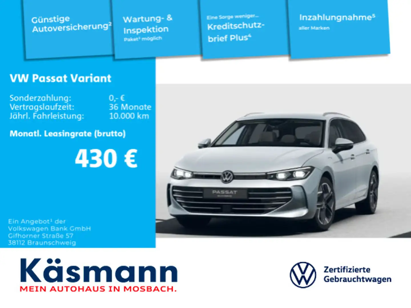 Volkswagen Passat Variant Business 1.5 eHybrid 272PS AHK HU Silber - 1