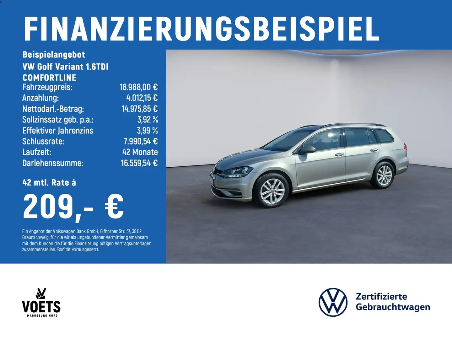 Volkswagen Golf Variant 1.6TDI COMFORTLINE Navi+Sitzhzg. Silber - 2