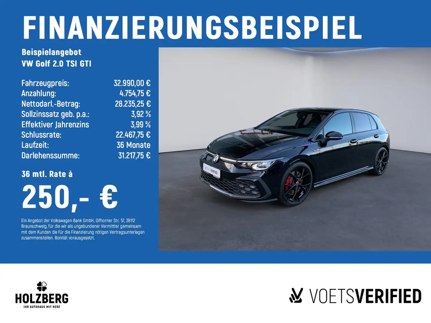 Volkswagen Golf 2.0 TSI GTI MATRIX+H&K+PANO Schwarz - 2