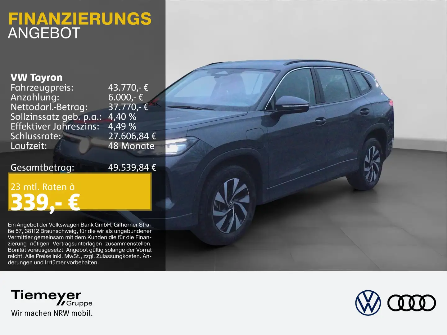 Volkswagen Tayron 1.5 TSI eHybrid LIFE AHK KAMERA 4xSITZHZ Grau - 1