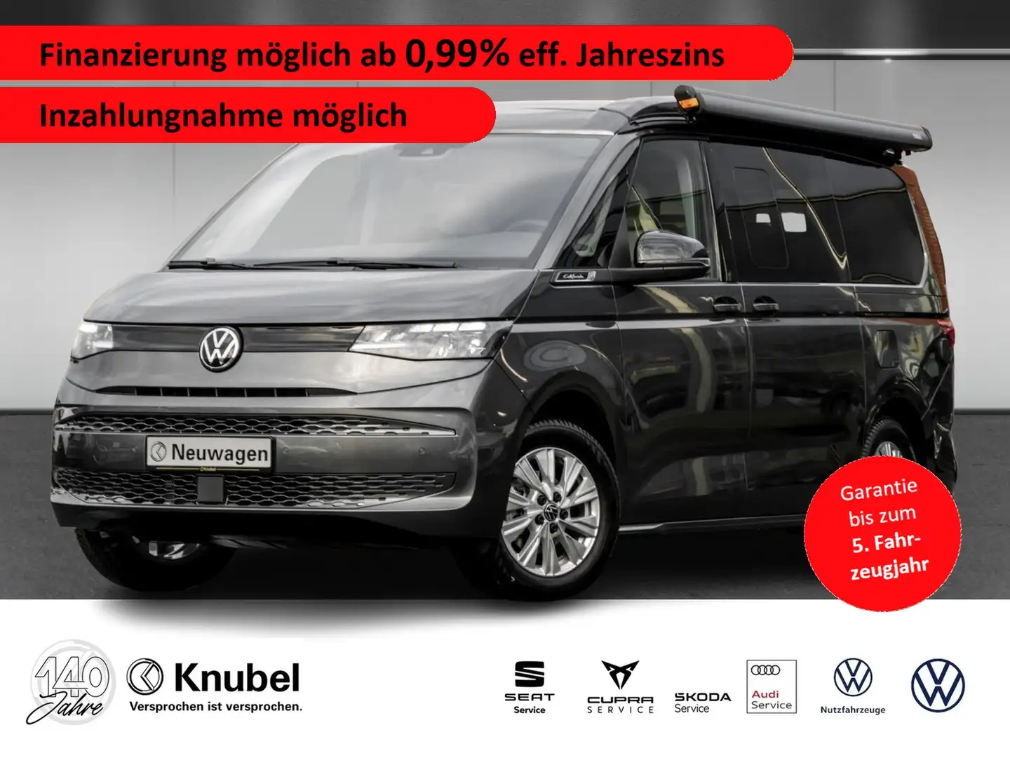Volkswagen T7 California Beach Camper 2.0 TDI DSG AHK Standhzg. Navi LED Grau - 1