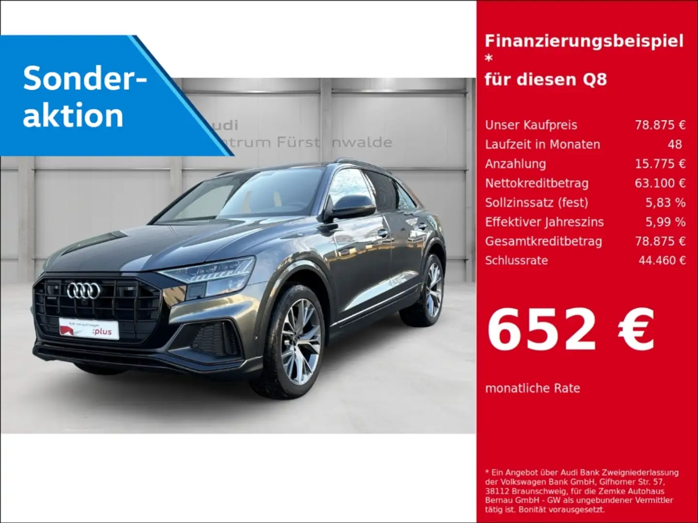 Audi Q8 50 TDI quattro Sportpaket Luftfederung AD AHK-el. Gri - 1