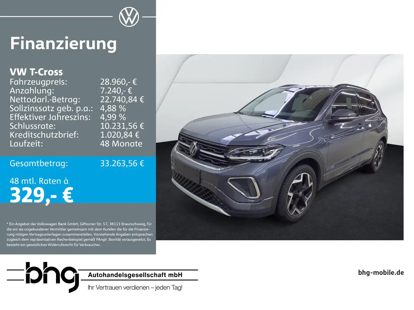 Volkswagen T-Cross 1.5 TSI ACT OPF DSG R-Line Grau - 1