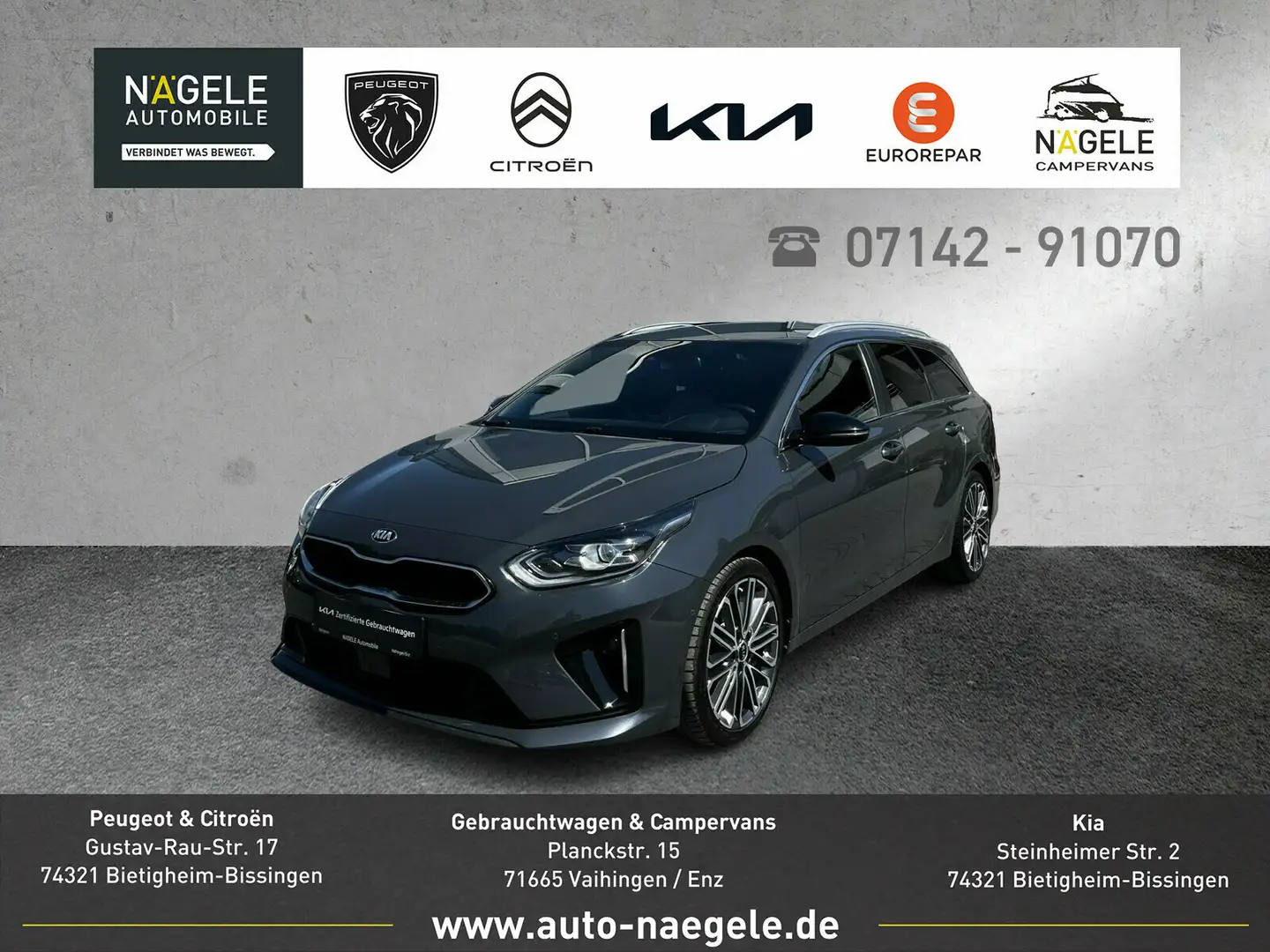 Kia Ceed SW / cee'd SW Ceed SW 1.4 T-GDI DCT GT Line|Navi|LED|Teilleder Gris - 1