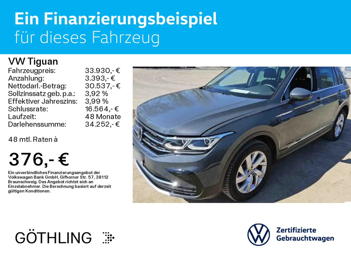 Volkswagen Tiguan Elegance TDI 147kW*AK*NAVI*KAM*MATRIX Gris - 2