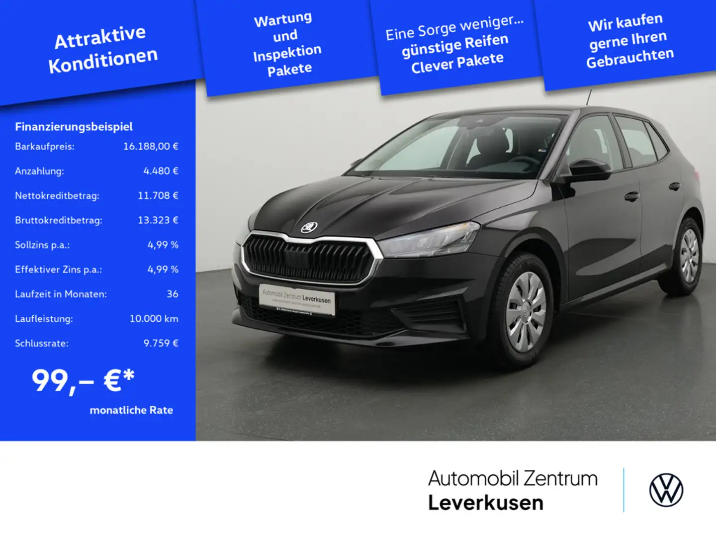 Skoda Fabia Active AHK SHZ LED CARPLAY KLIMA PORT N Schwarz - 1