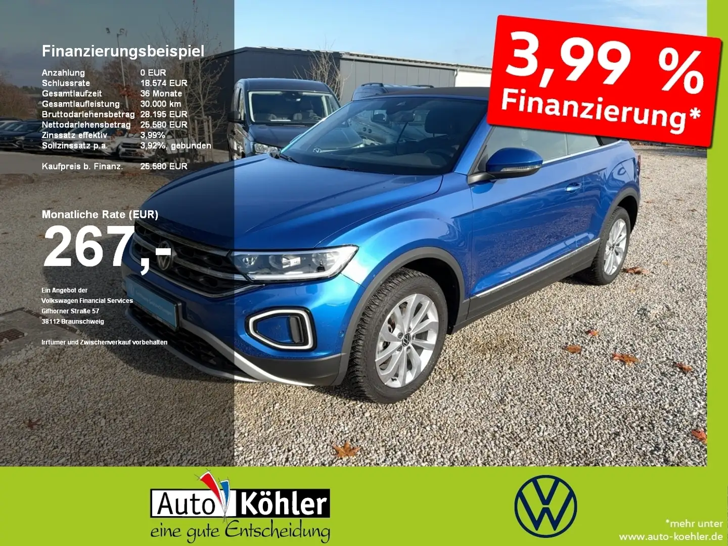 Volkswagen T-Roc Cabriolet Style TSi CarPlay/ACC/LED/Virt Blau - 1