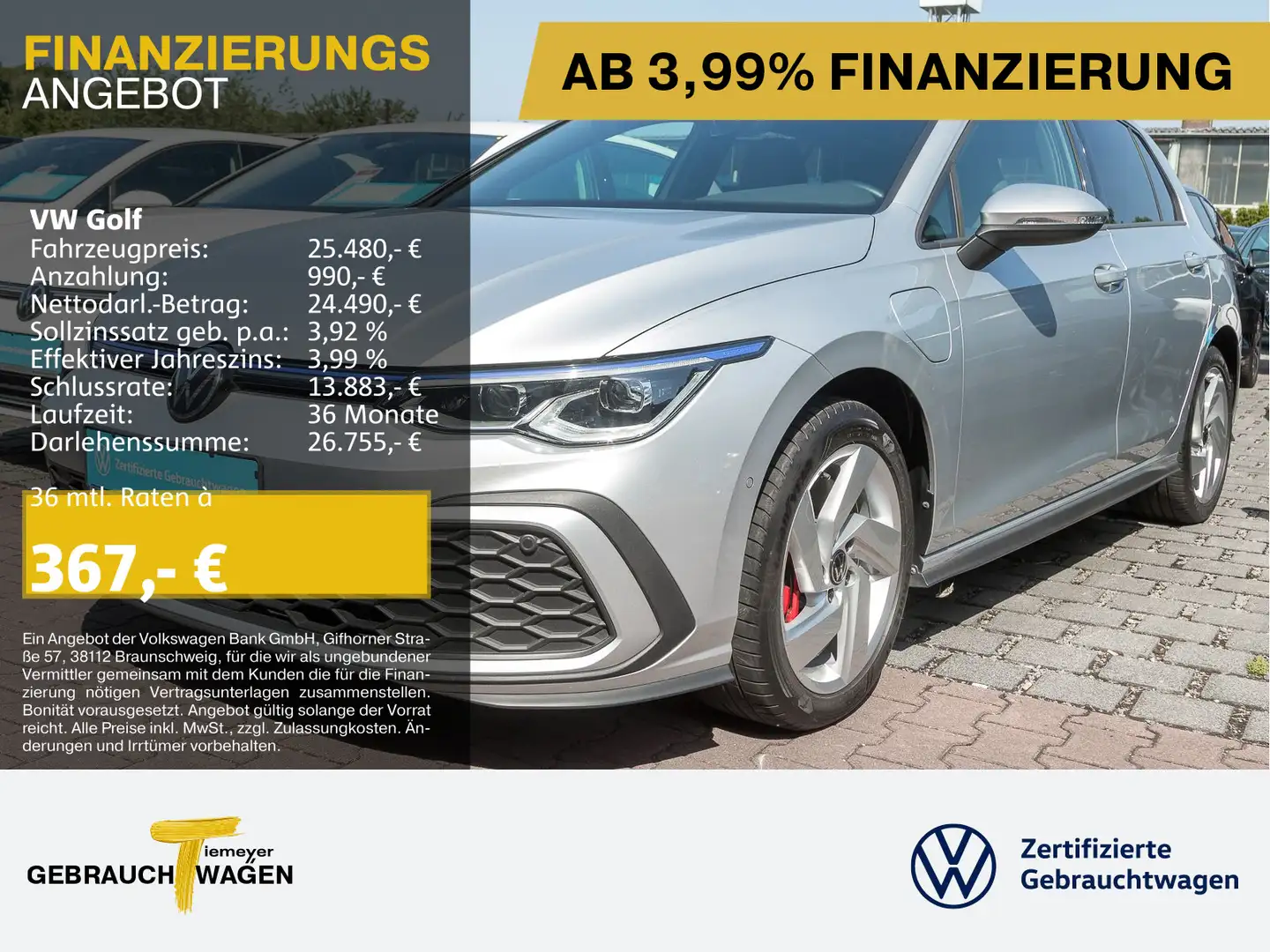 Volkswagen Golf GTE GTE IQ.LIGHT NAVI ST.HEIZG R.KAMERA AHK Zilver - 1