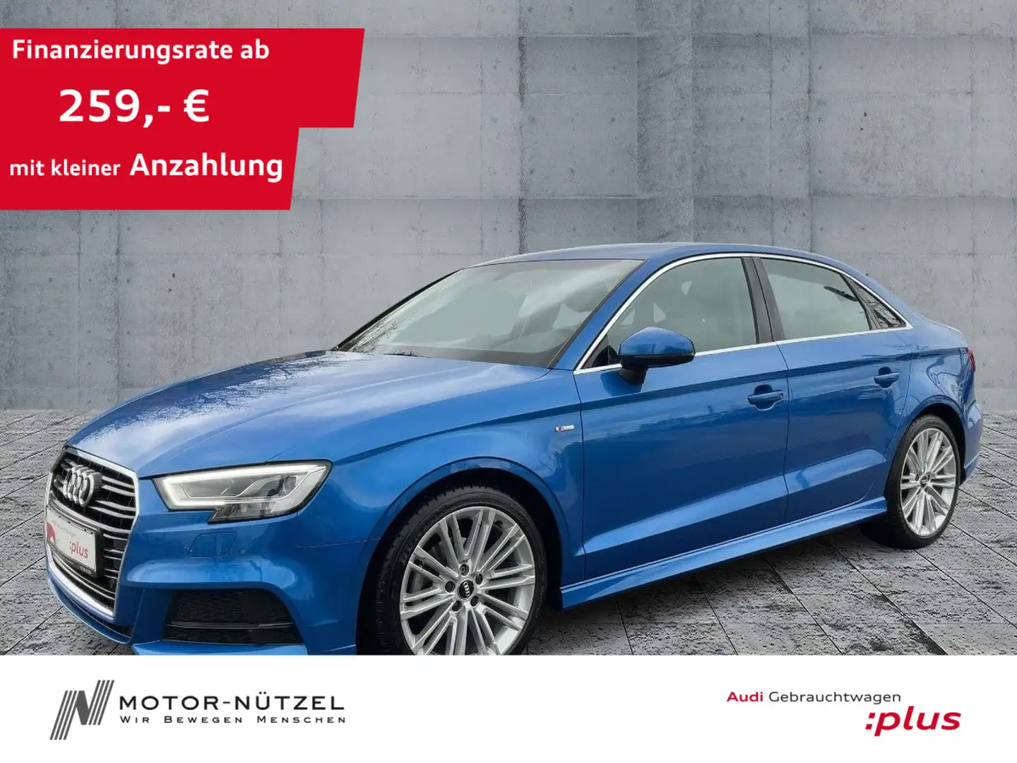 Audi A3 A3 Lim 1.5TSI SPORT S-LINE LED+NAV+2xPDC+SHZ+18" Bleu - 1