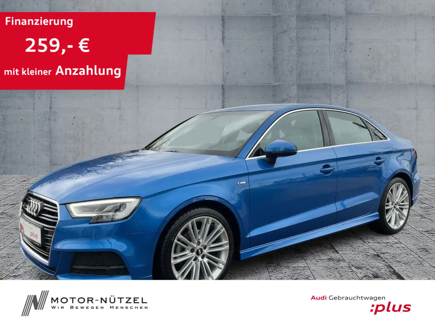 Audi A3 A3 Lim 1.5TSI SPORT S-LINE LED+NAV+2xPDC+SHZ+18" Bleu - 1