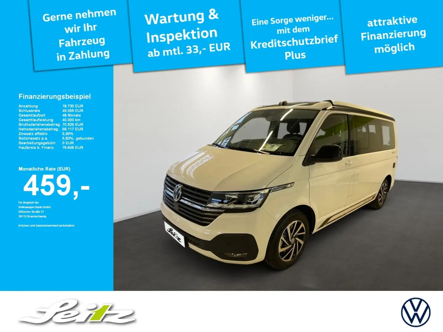 Volkswagen T6.1 California 2.0 TDI KR Beach Tour Edition *AHK*KAMERA*STANDH* Weiß - 1