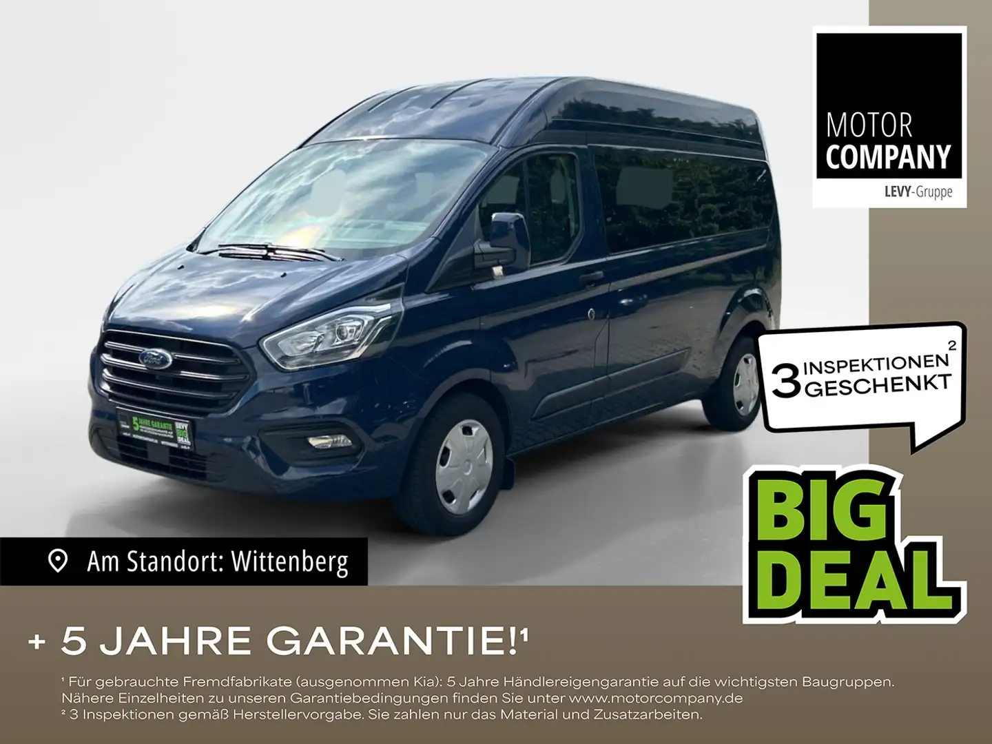 Ford Tourneo Custom Transit  2.0TDCi 320 L2 Hochdach Blau - 1