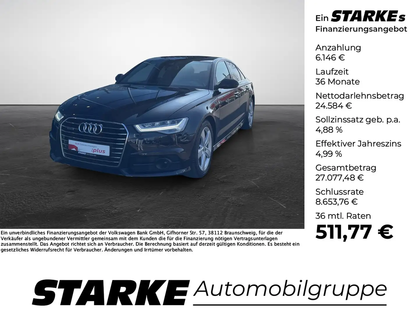 Audi A6 Limousine 3.0 TDI S tronic quattro Noir - 1