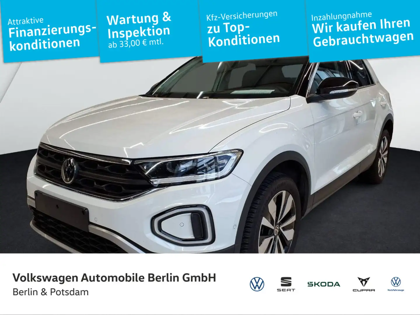 Volkswagen T-Roc 2.0 TDI Goal Navi ACC Kamera AHK LED-Plus Weiß - 1