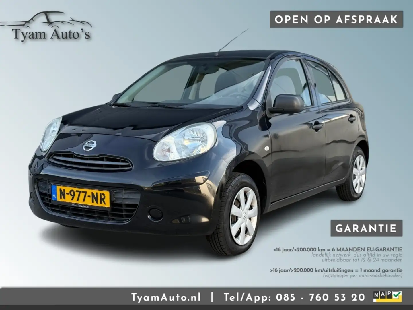 Nissan Micra 1.2 ACENTA / AIRCO BLUETOOTH AUX * 6 MAANDEN GARAN Noir - 1