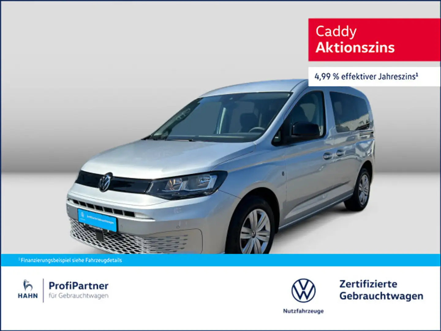 Volkswagen Caddy 1,5TSI 85kW KAMERA AHK FLÜGEL SITZH Silber - 1