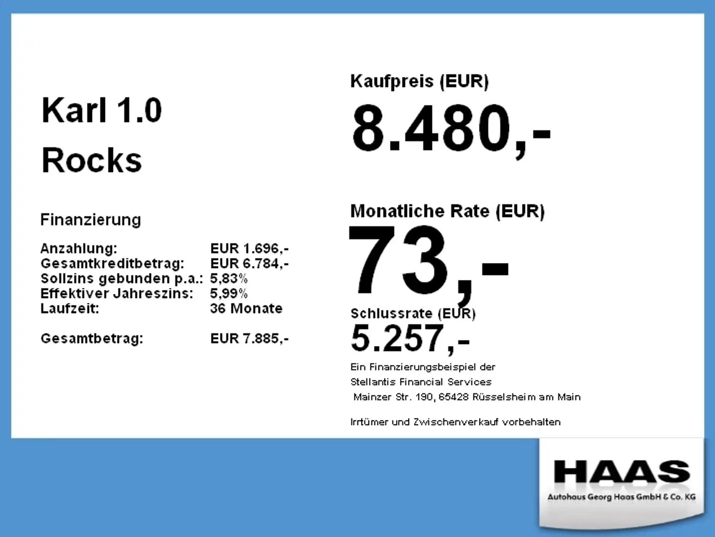 Opel Karl 1.0 Rocks Klimaanlage Touchscreen USB Blanc - 1