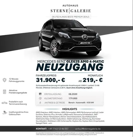 Mercedes-Benz GLE 63 AMG GLE 63S AMG PANO/360°/DISTRO+/SITZKLIMA/4M LED