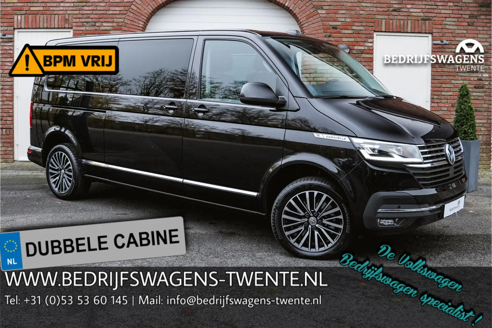 Volkswagen T6.1 Transporter 2.0 TDI 204 PK DSG CARAVELLE L2H1 A-KLEP DUB/DUB A Schwarz - 1