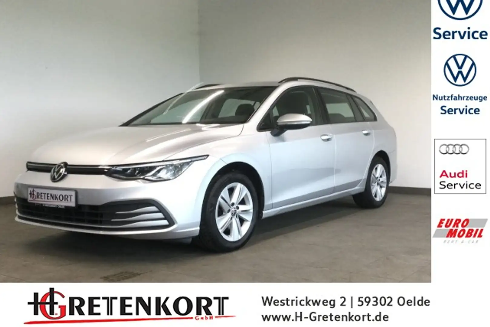 Volkswagen Golf Variant 2.0 TDI AHK NAVI LED GRA App Connect Klima Navi Silver - 1
