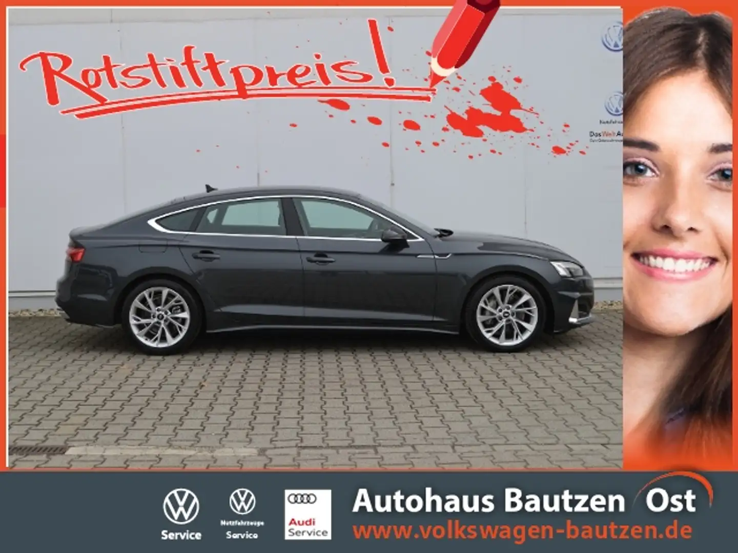 Audi A5 Sportback 40 TFSI S-tronic Advanced MATRIX-LED/NA Gris - 1
