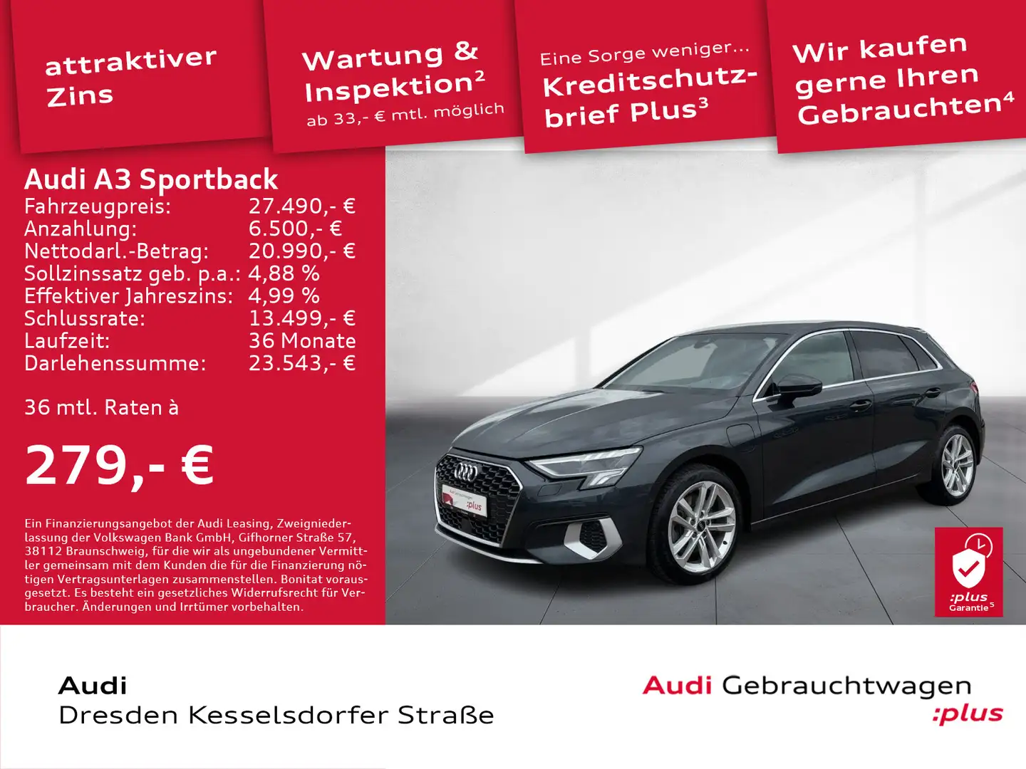 Audi A3 40 TFSI e advanced LED Kamera GRA D Grau - 1