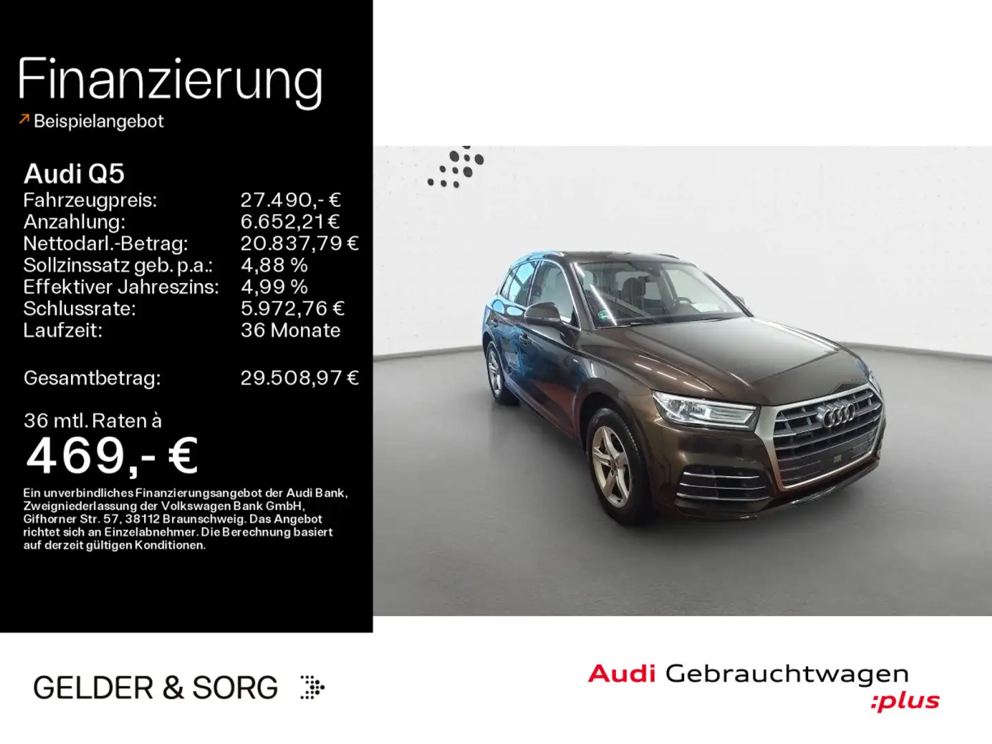Audi Q5 45 TFSI quattro S line AHK*RFK*Navi*Virtual* Marrón - 1