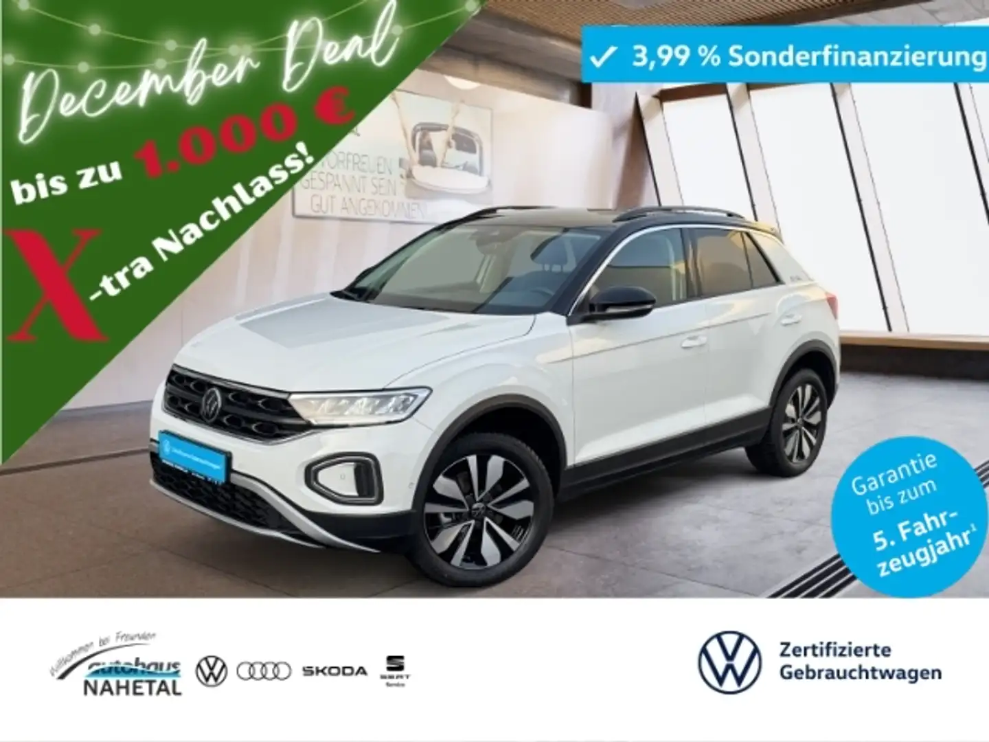 Volkswagen T-Roc 1.5TSI DSG Goal LED NAVI ACC 17'' 2Z-KLIMA TRAVEL Weiß - 1