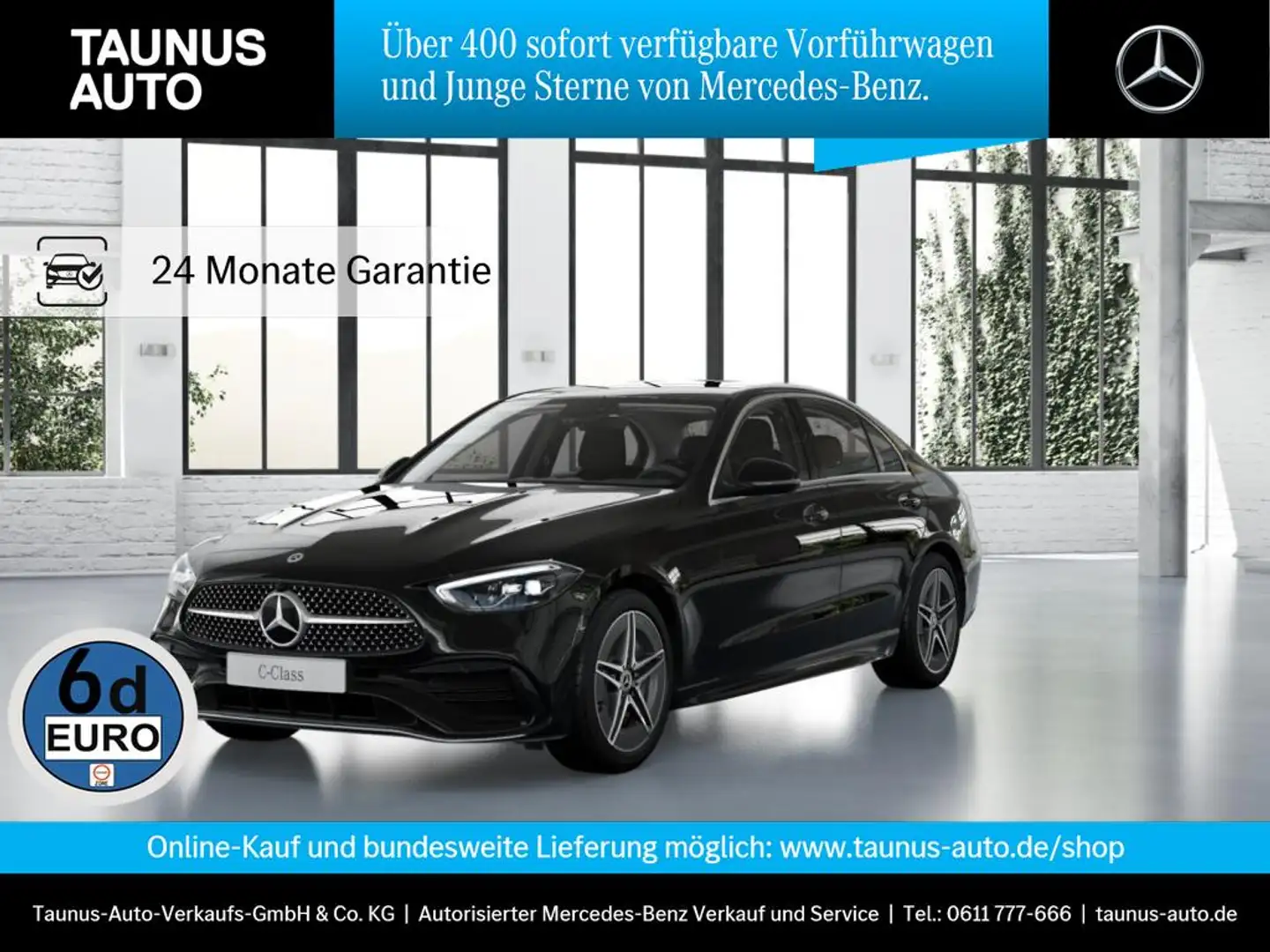 Mercedes-Benz C 180 AMG-LINE MBUX LED DAB ADVANCED-KOMFORT Чорний - 1