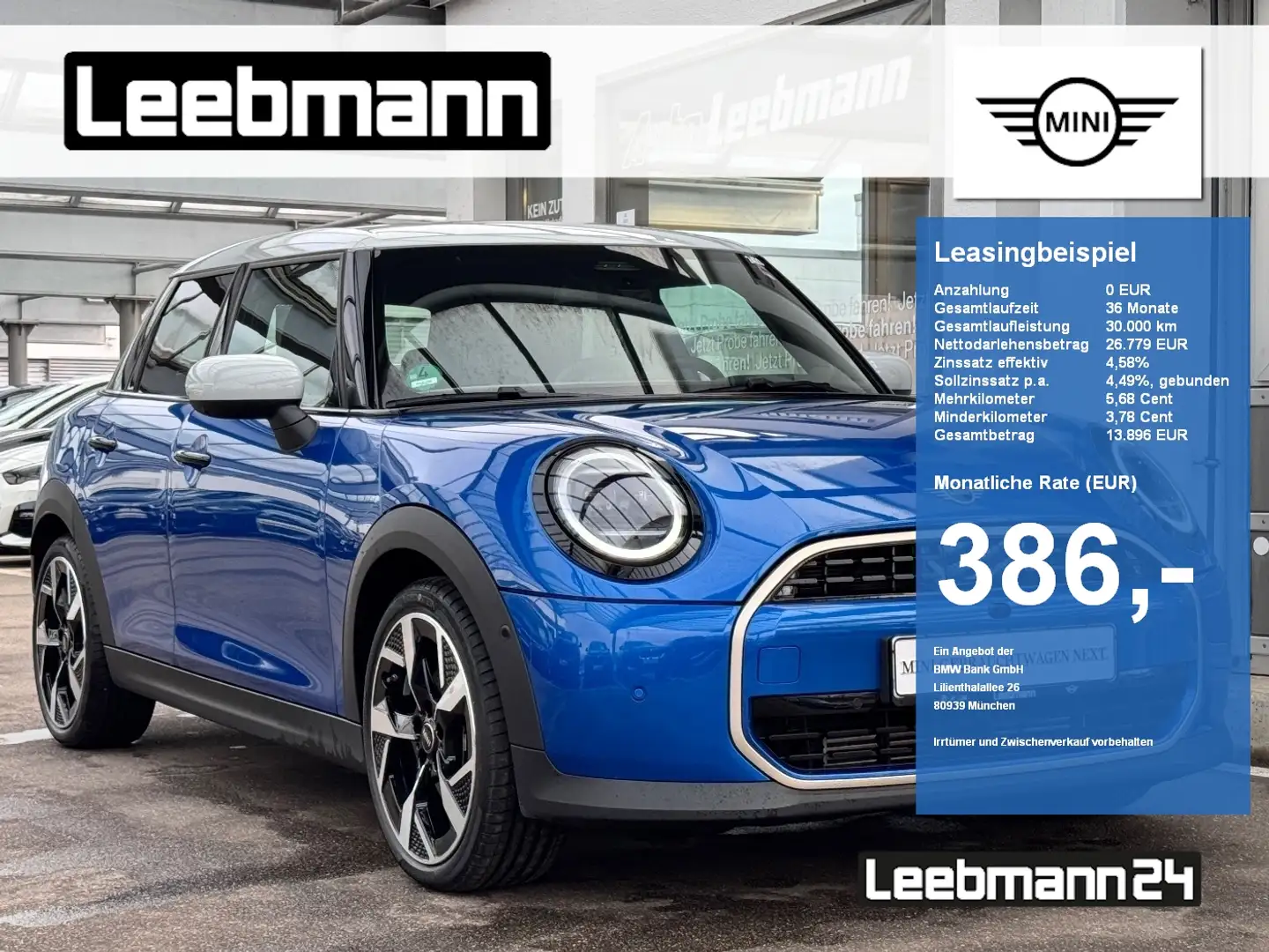 MINI Cooper C 5-Türer FavTrim Paket L GARANTIE-09/29 Blau - 1