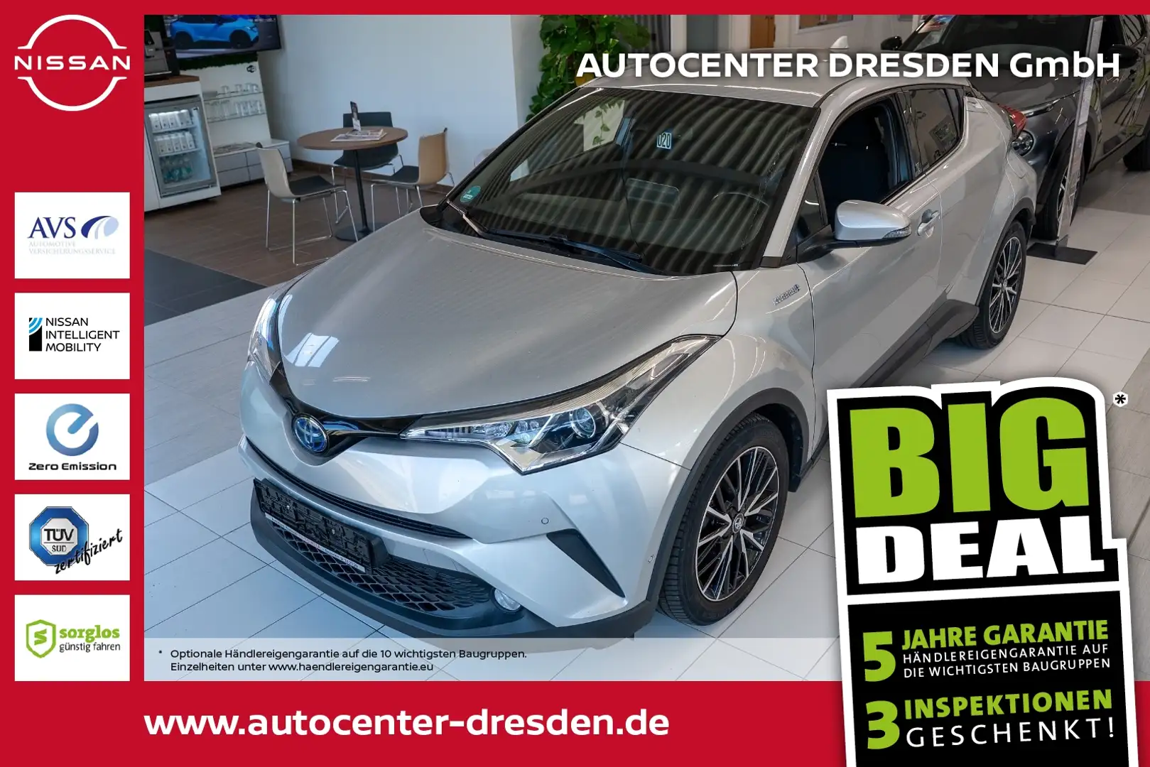 Toyota C-HR 1.8 TeamD Hybrid ACC Navi SHZ Klima Kam. LM Silber - 1