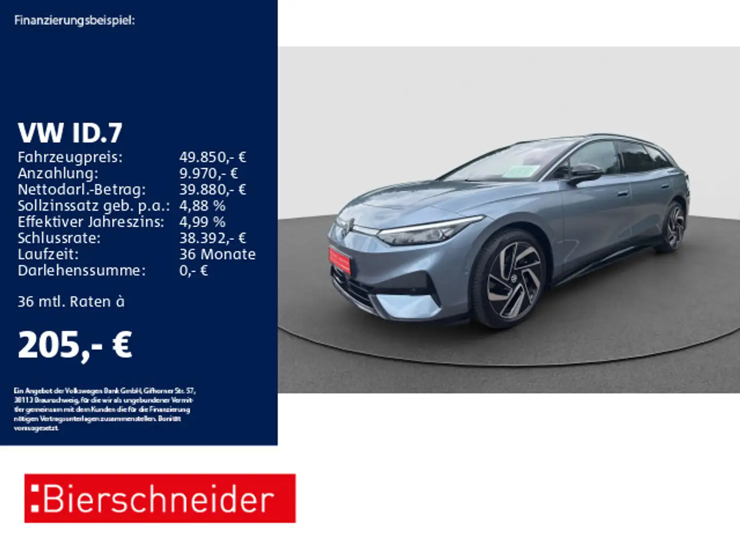 Volkswagen ID.7 Tourer Pro AHK PANO HuD 360 Blau - 1