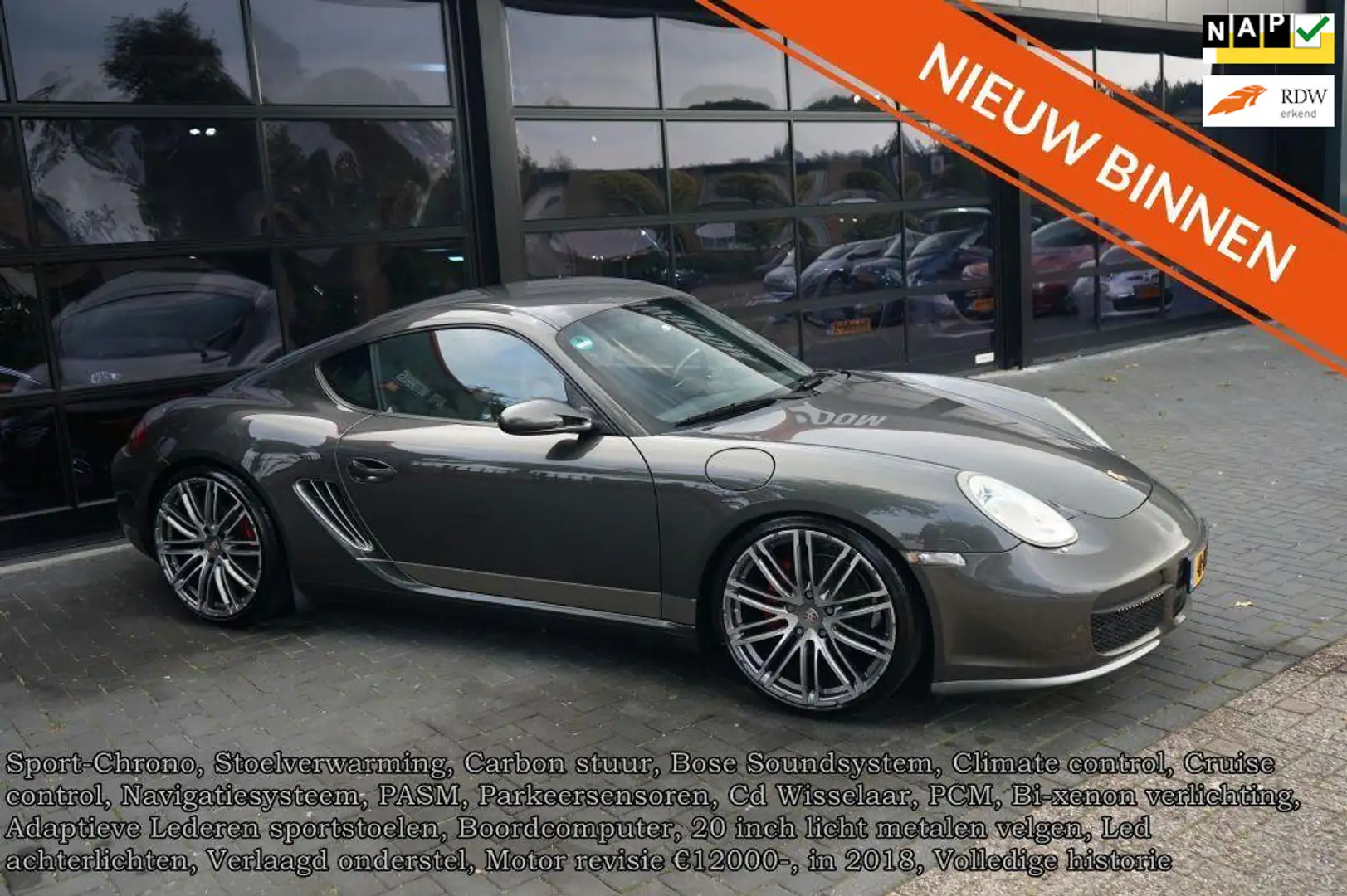 Porsche Cayman S 3.4, Sport chrono, Bi-xenon, Leder, Navi, Clima, Grigio - 1