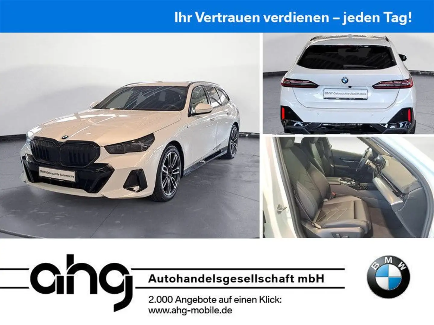 BMW 520 d Touring M Sport Navi H&K AHK HeadUp Iconic Weiß - 1